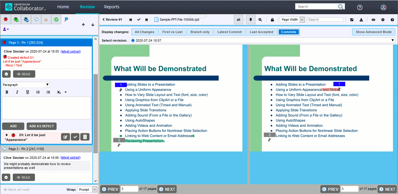 Collaborator dashboard screenshot