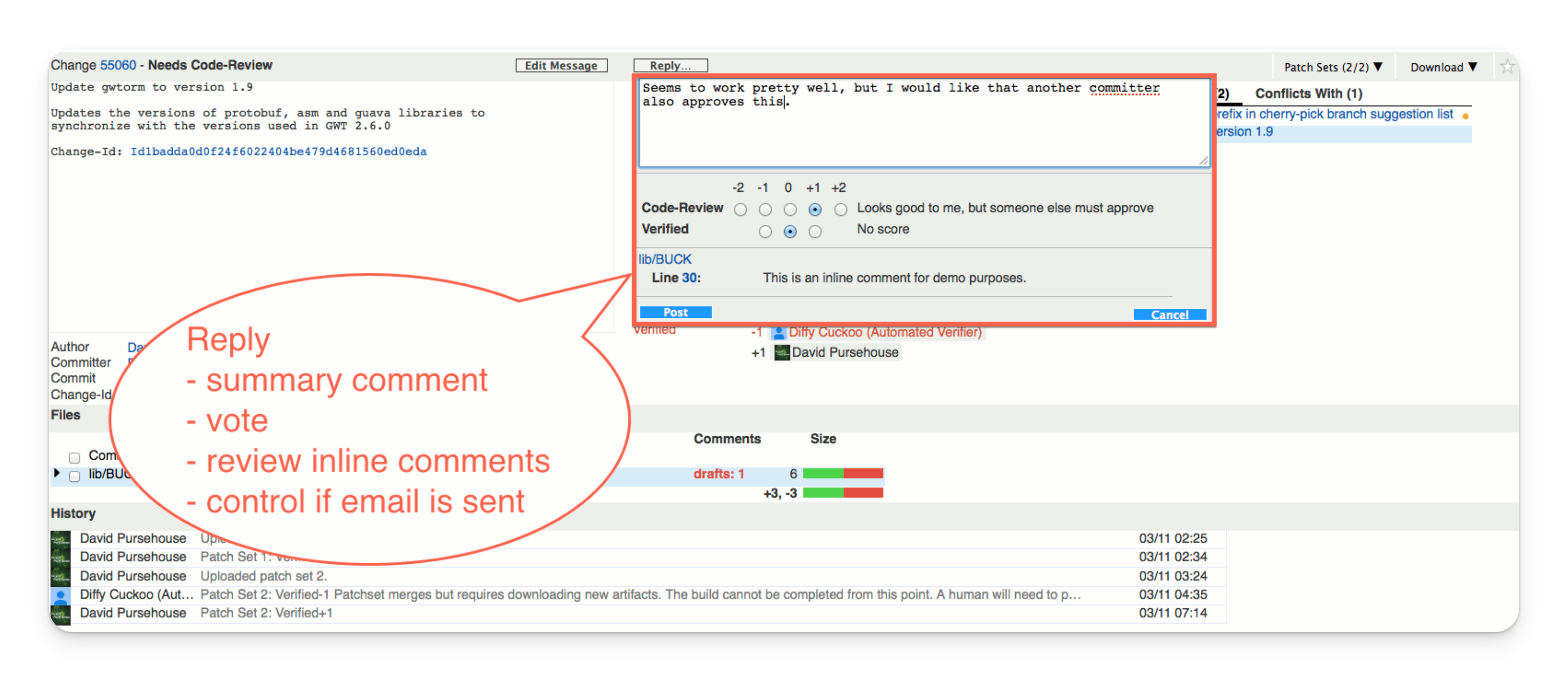 Screenshot of Gerrit's scoring