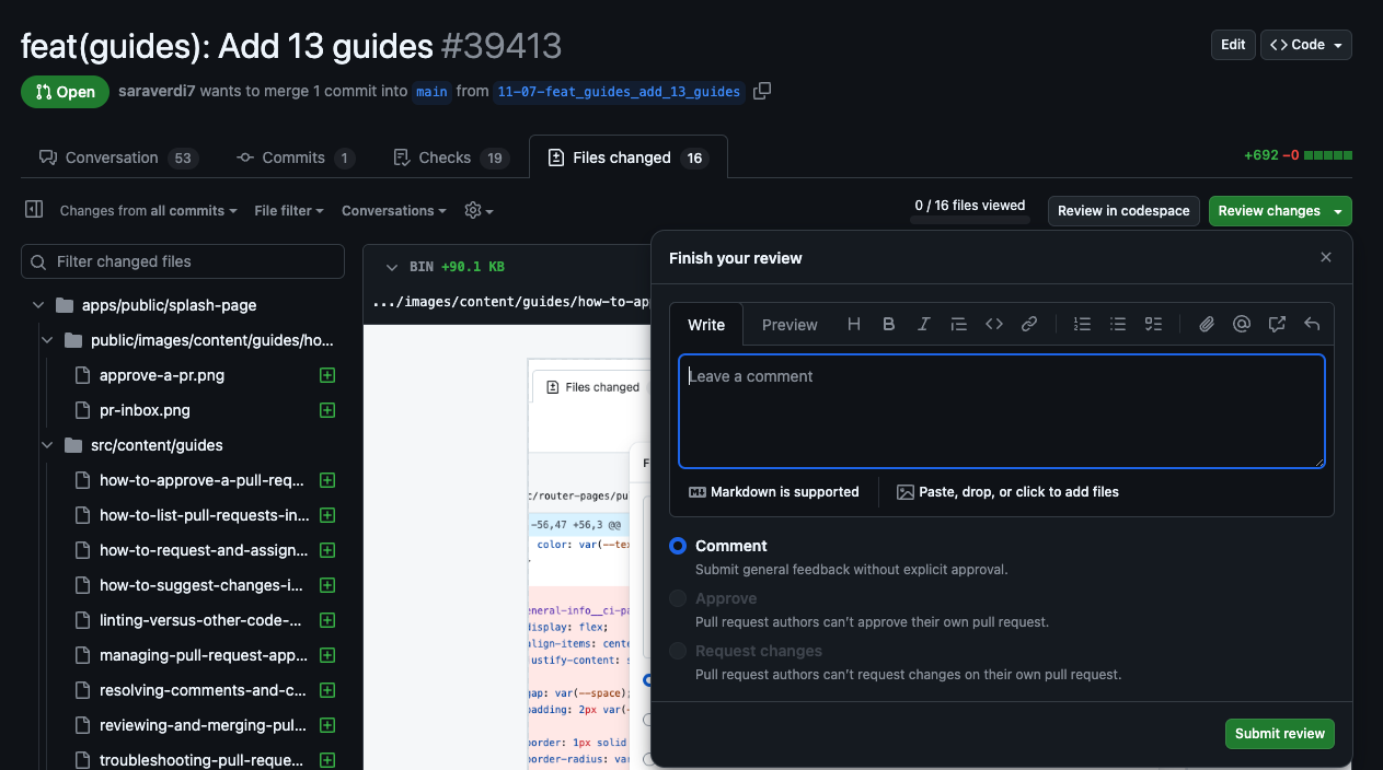 Screenshot of accepting a pull request on GitHub